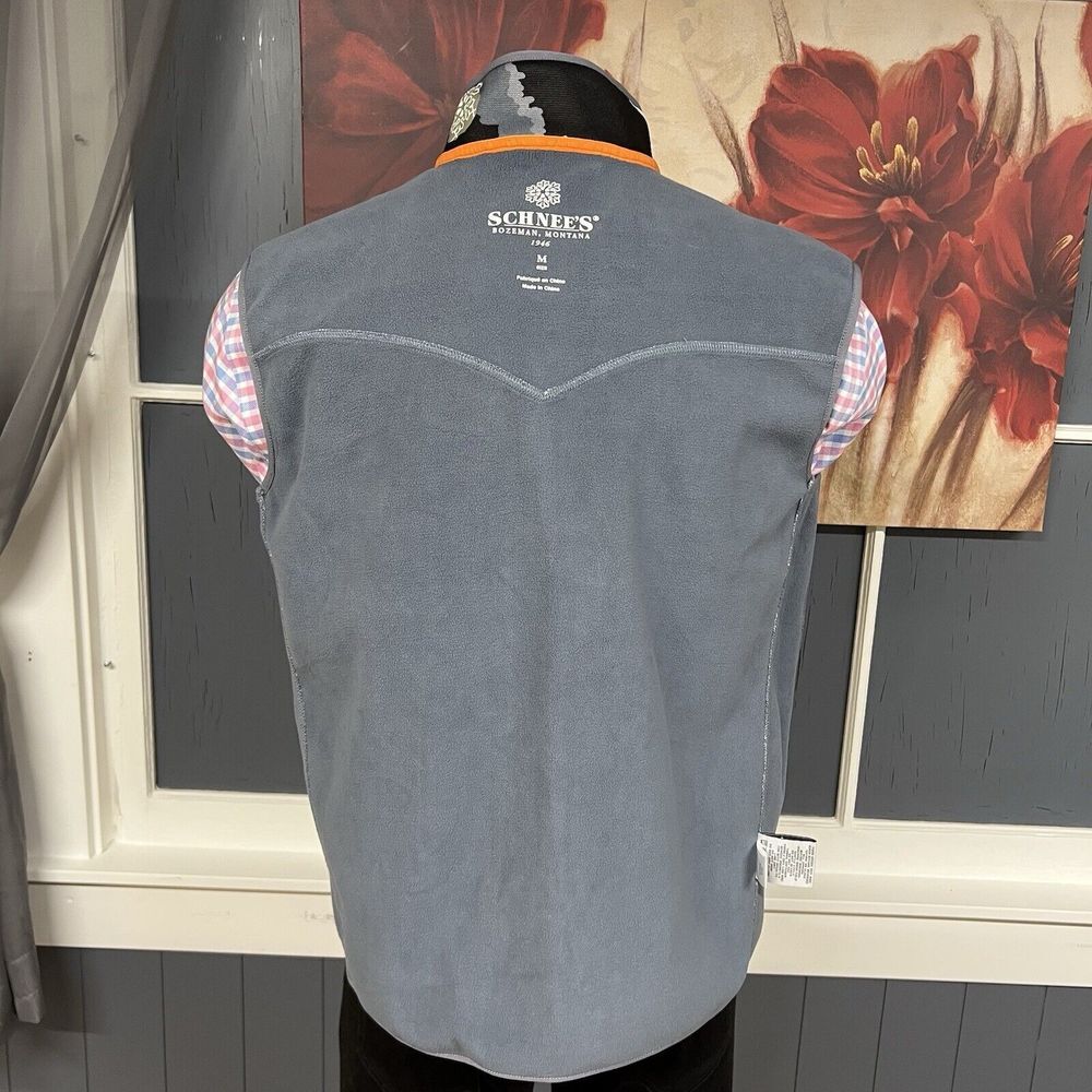Schnee's Bozeman Montana Camo Softshell Vest Full Zip Fleece Lined Men Sz Medium - Picture 10 of 11